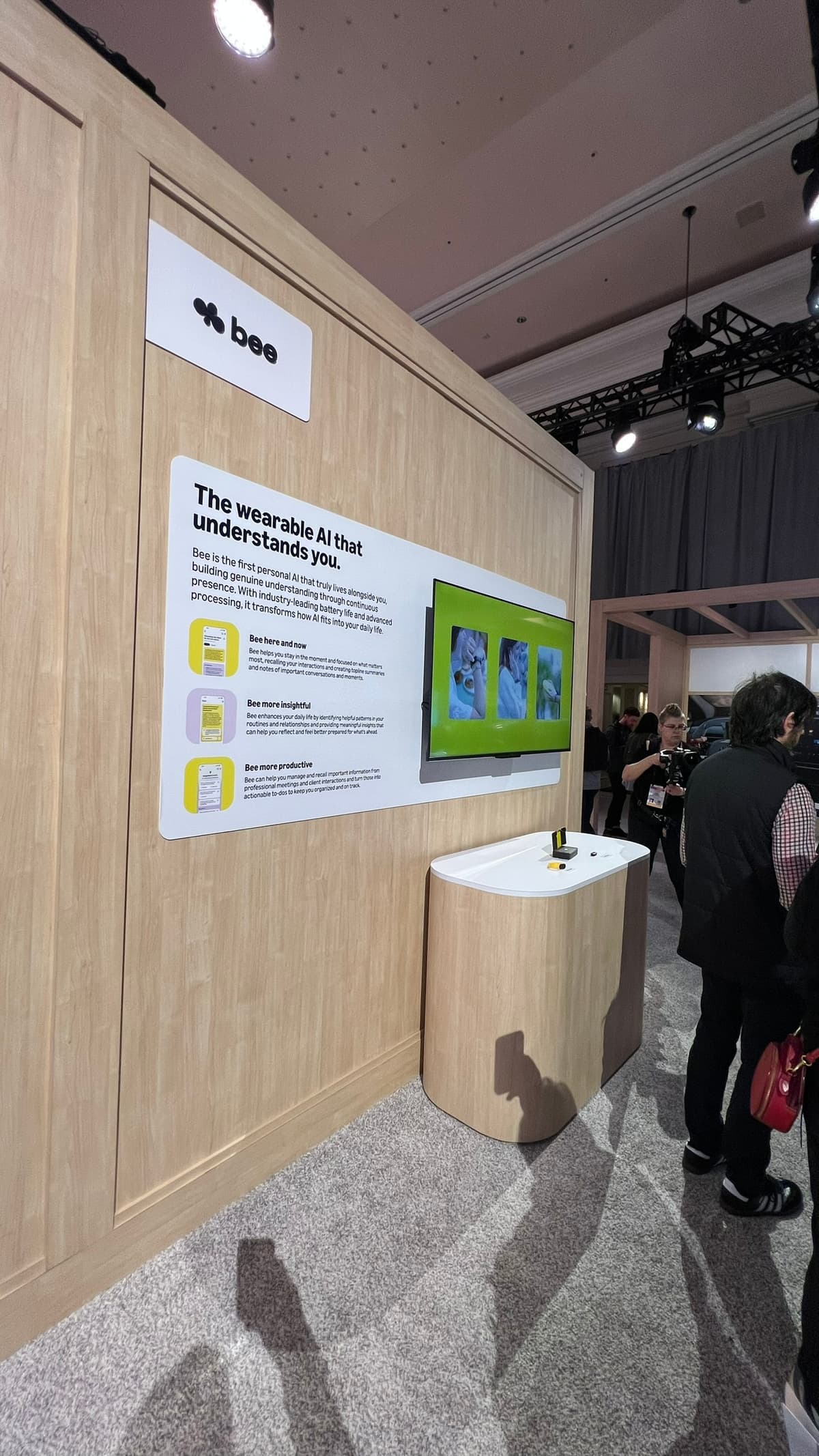 Bee AI wearable booth at CES