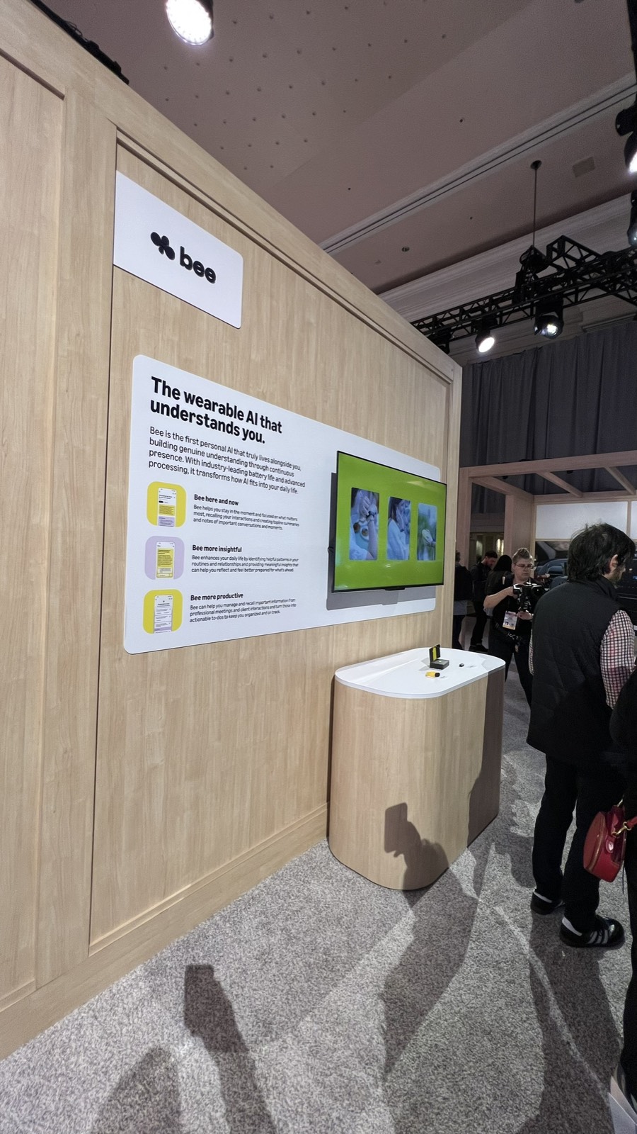 Bee AI wearable booth at CES